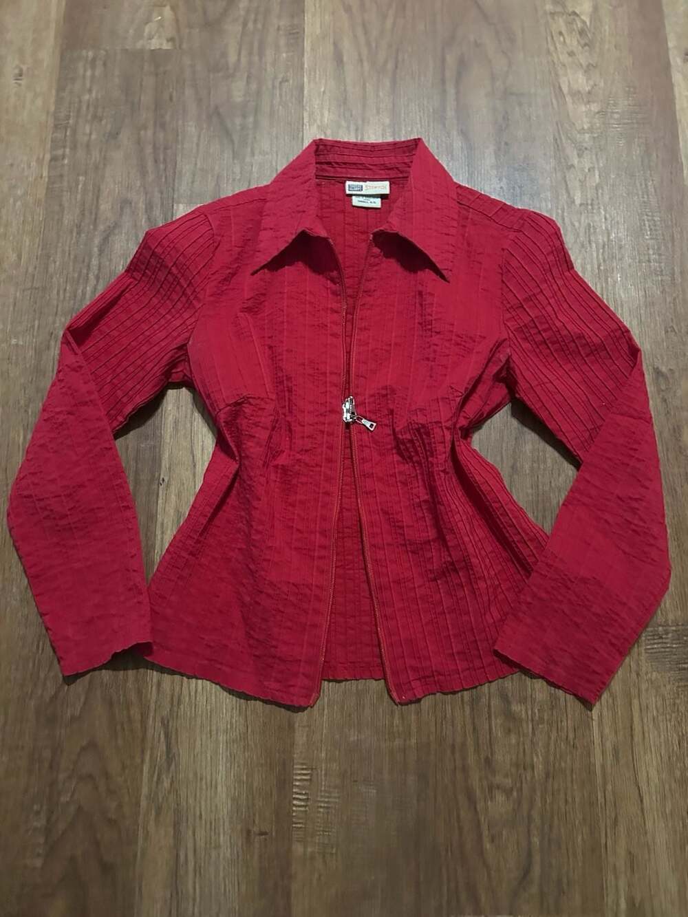 Vintage Faded Glory Red Zip-Up Blazer Jacket